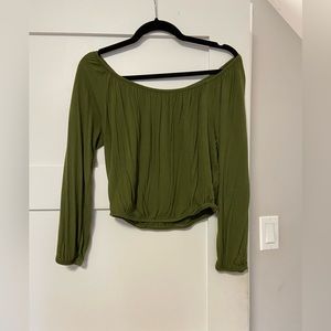 Green off the shoulder top